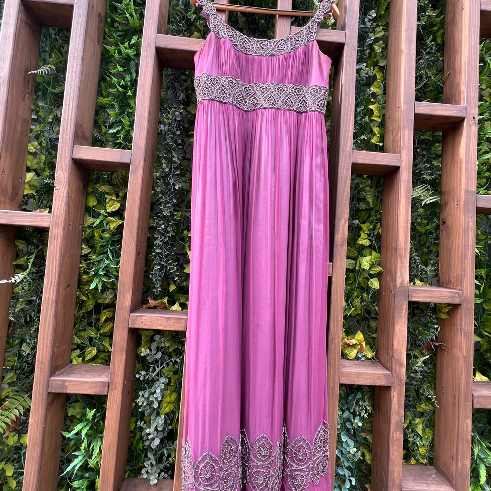 Adrianna Papell Deep Purple Beaded Dress